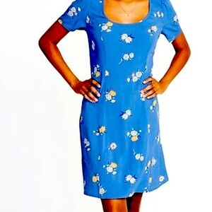 Old Navy Blue and White Floral Midi Dress